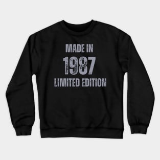 Vintage Made in 1987 , Limited Edition  , Gift for Mom Dad Birthday Crewneck Sweatshirt